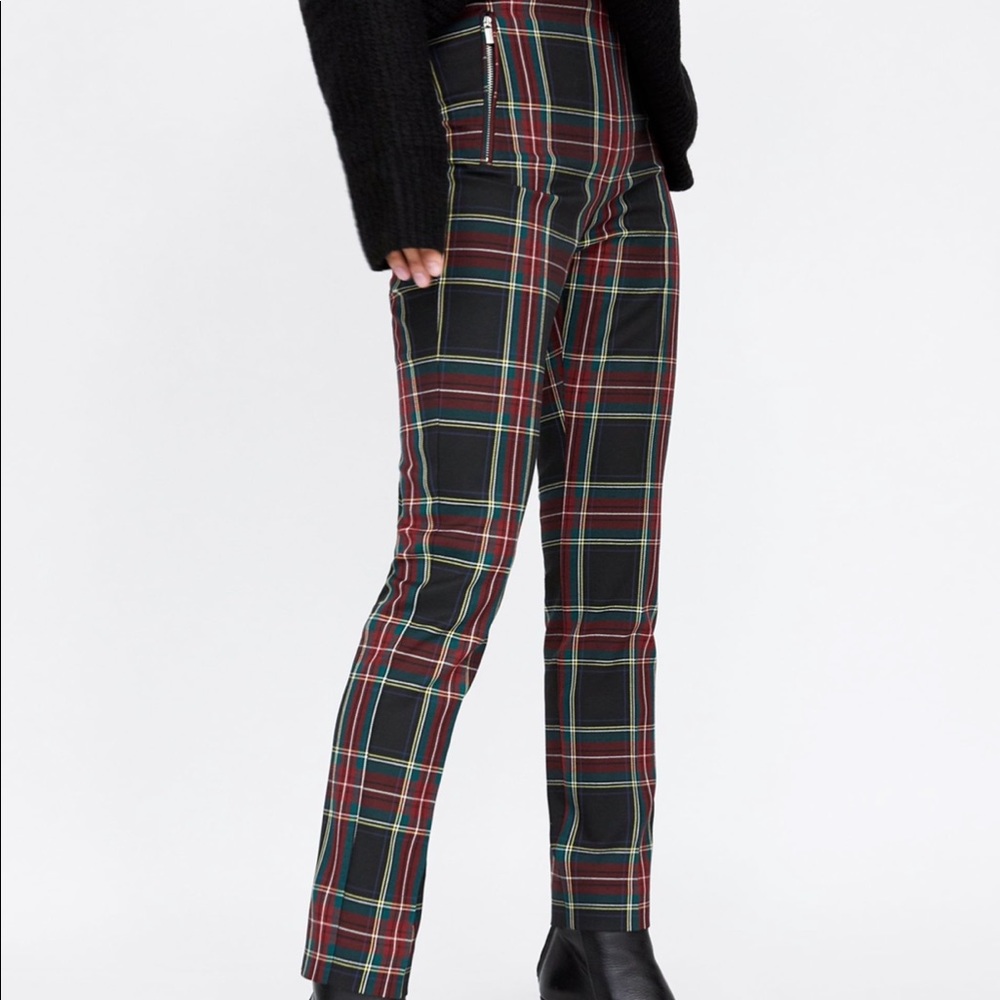 Plaid Pants With Zippers